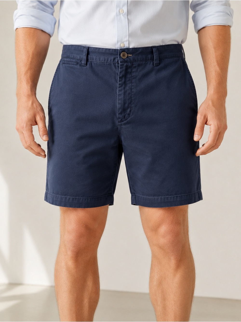 Brooks Brothers Shorts Mens W38 Navy Cotton Stretch Chino Flat Front Preppy
